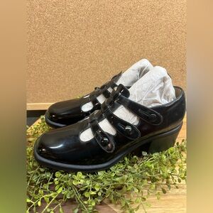 Y2K 90s MIA Leather Chunky Mary Jane Shoes Made in Brazil Black 8.5